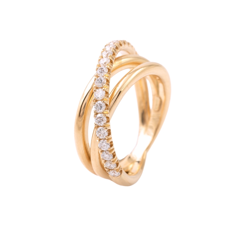 Setenta y Nueve rose gold and diamond crossover ring