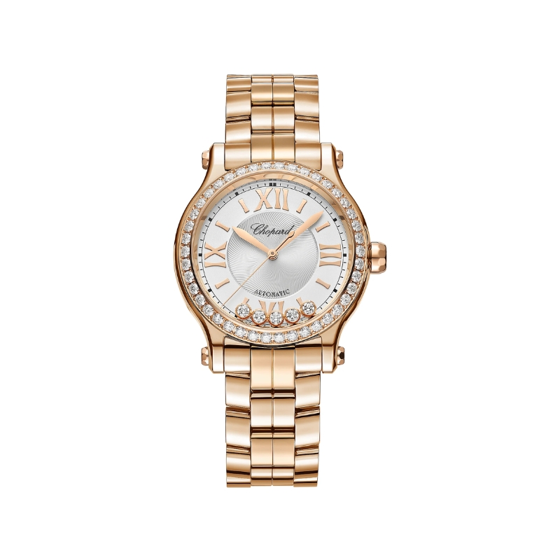 Chopard Happy Sport 33 mm pink dial steel bracelet | Relojería Alemana