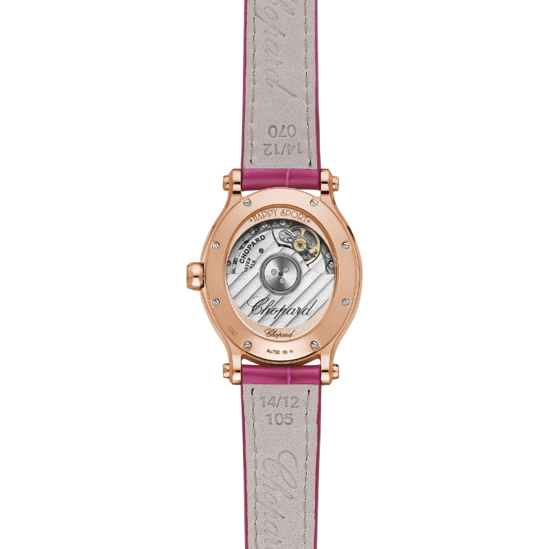 Happy Rose　0329 Chopard Happy Sport 33 mm rose gold sapphires watch