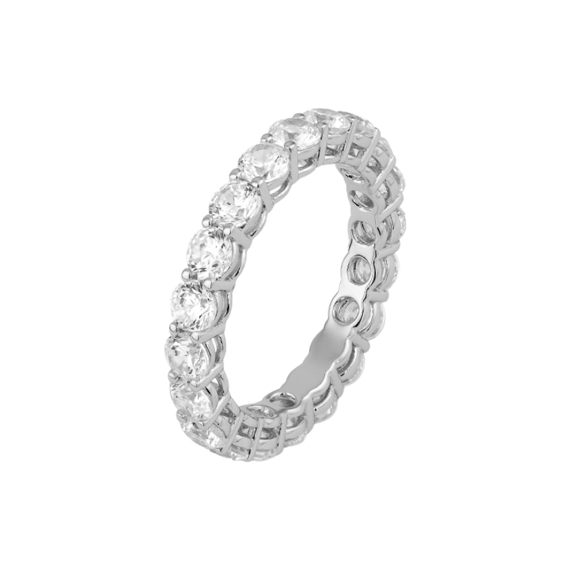 White gold eternity band with 21 diamonds, a unique Christmas gift