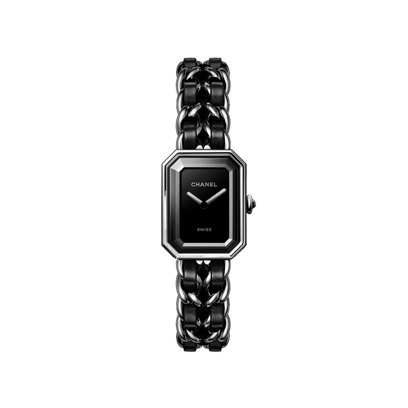 CHANEL ブラックレザー 腕時計　マトラッセ Chanel Première watch steel black dial | Relojería Alema