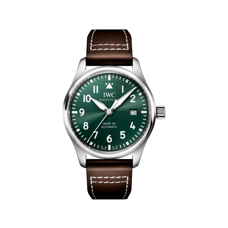 IWC Mark XX 40 mm green dial brown leather strap | Relojería